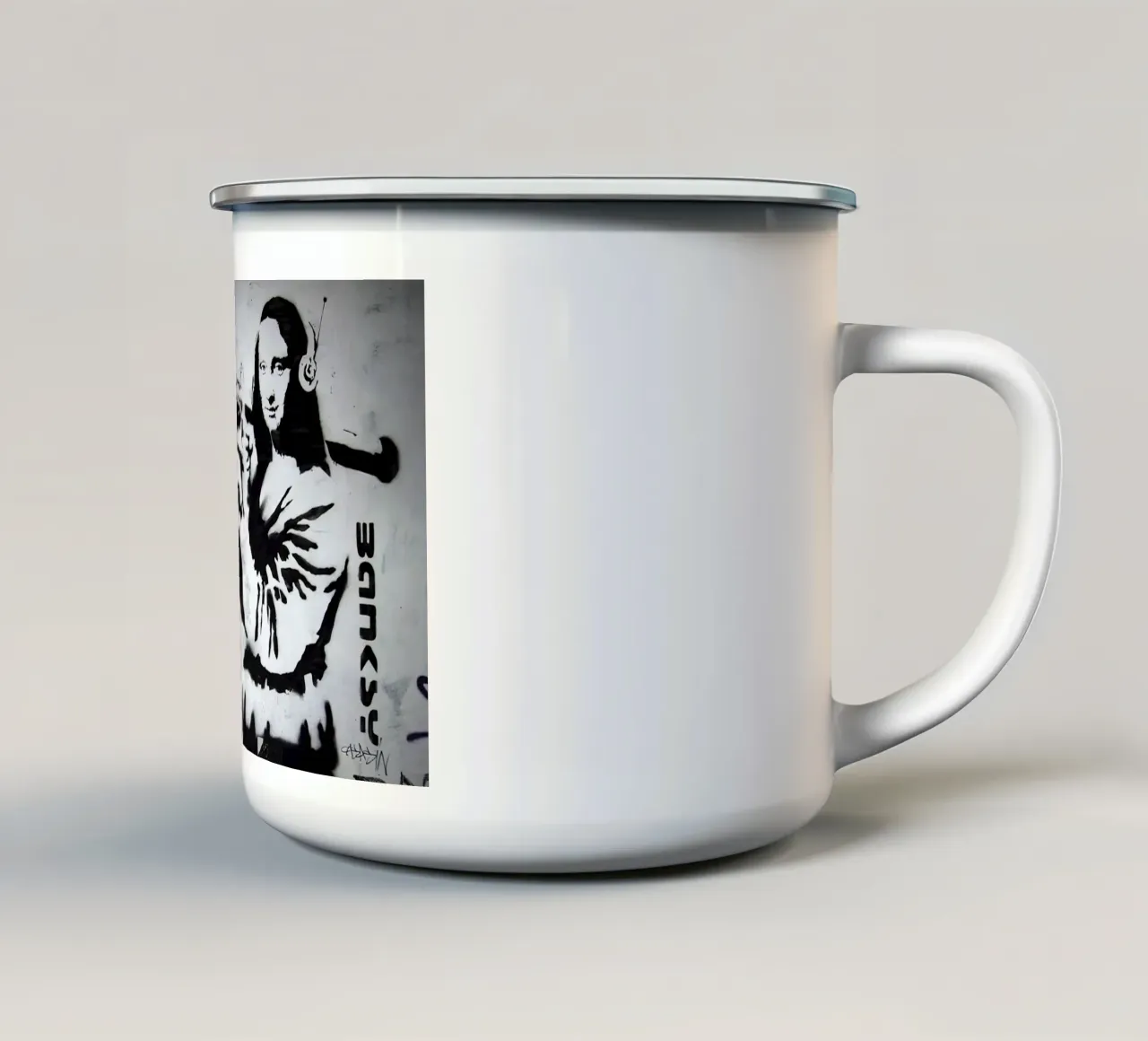 banksy tazza in smalto da 🎁 ARTVI-SHOP