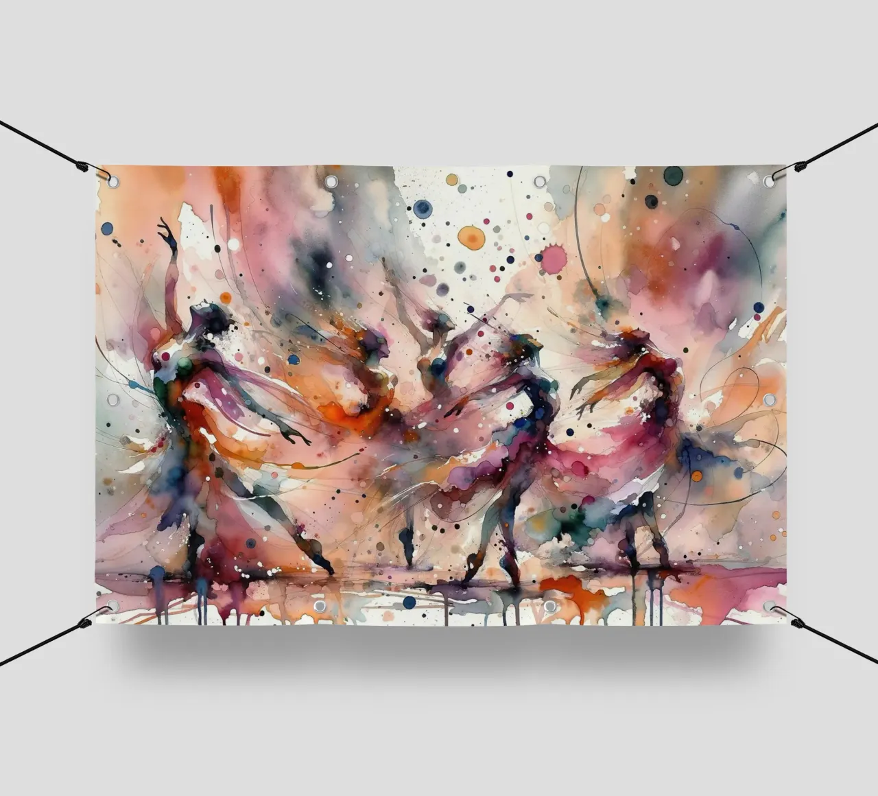 Ballerini astratti in colori vivaci telo in pvc da Chromatic Fusion Studio