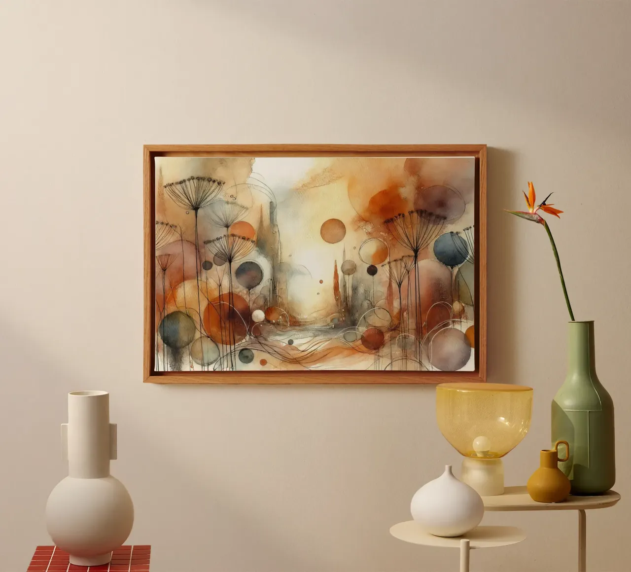 Abstract Bloemengeluk canvas met Baklijst van Chromatic Fusion Studio