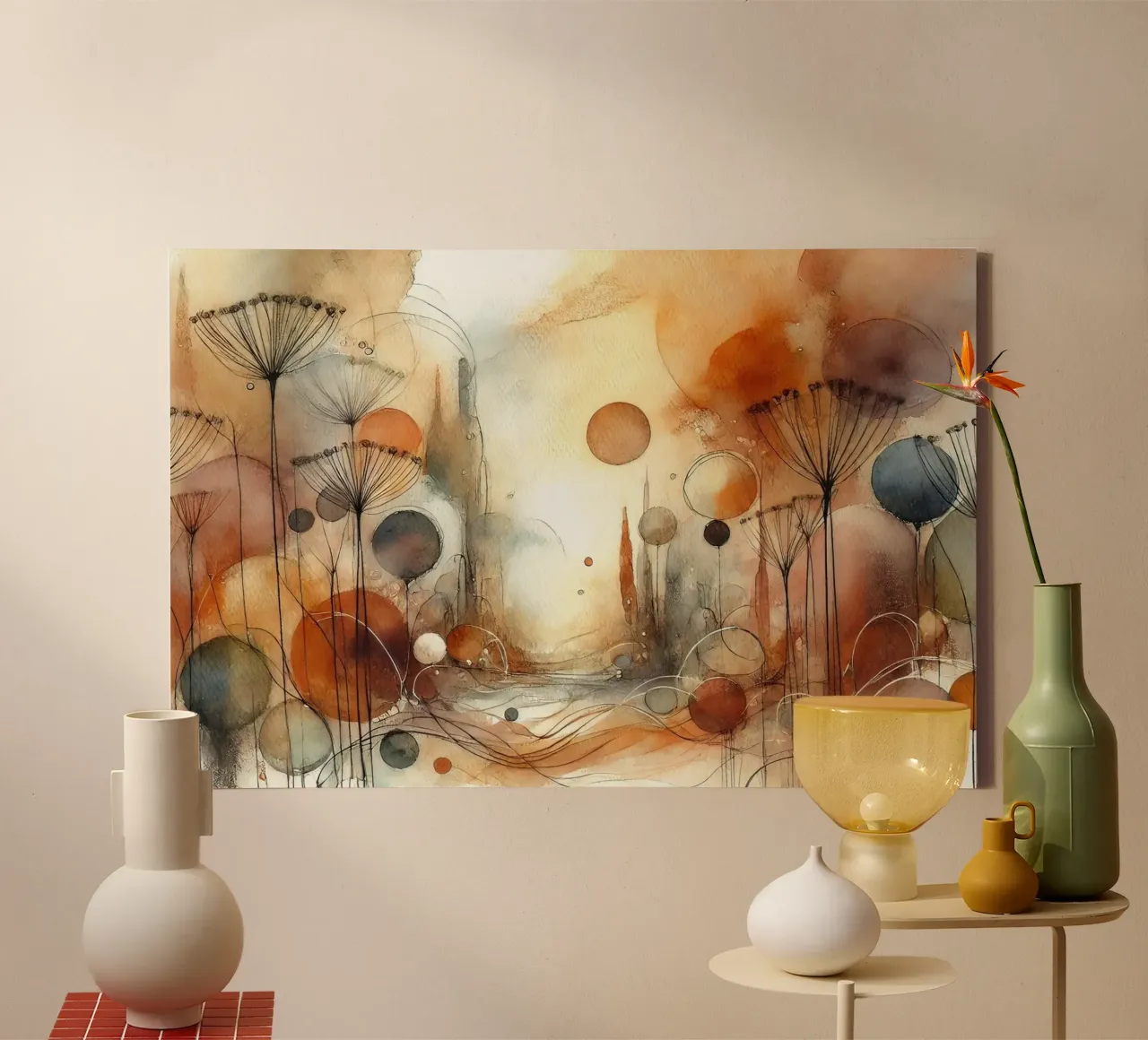 Abstract Bloemengeluk canvas met Baklijst van Chromatic Fusion Studio