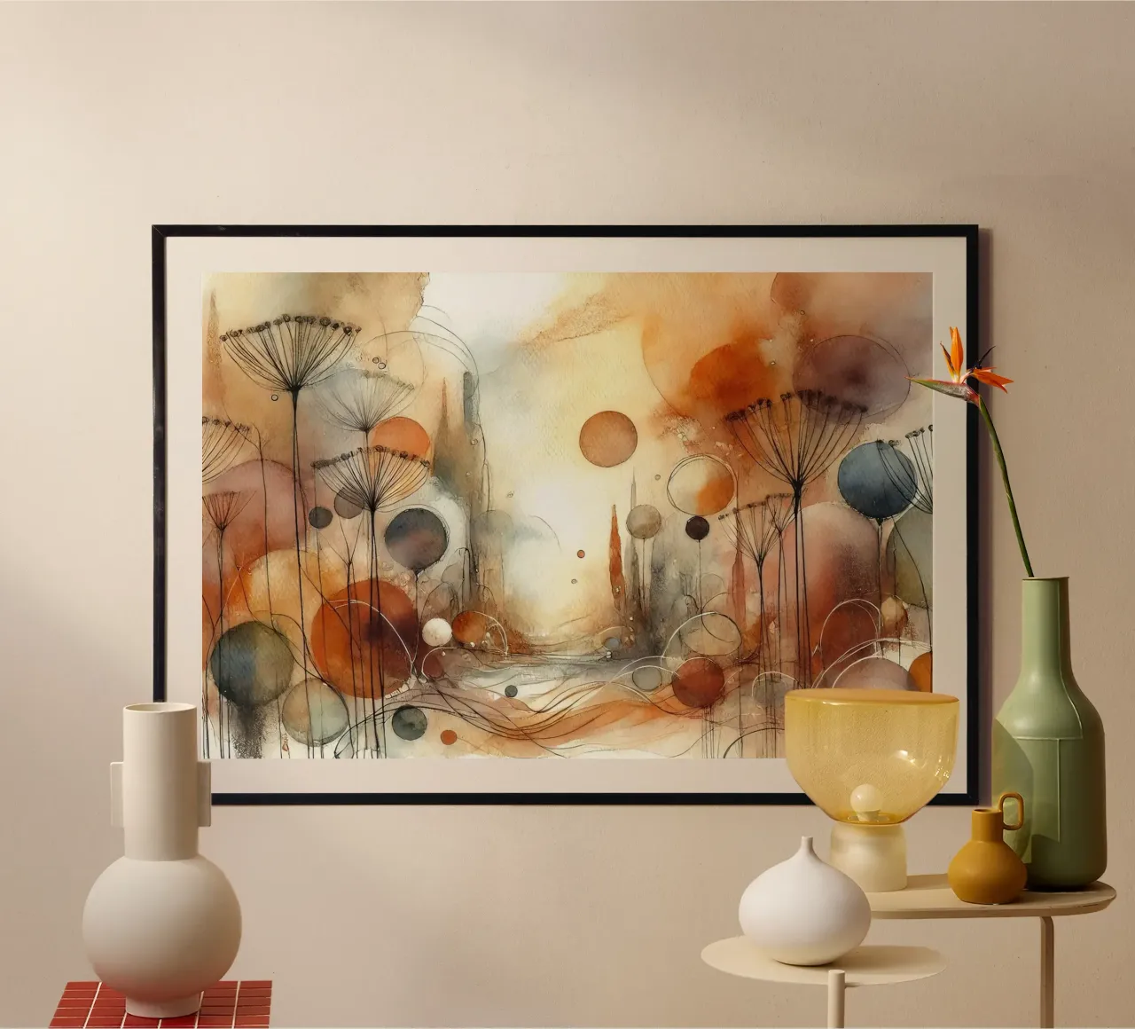Beatitudine floreale astratta poster da Chromatic Fusion Studio