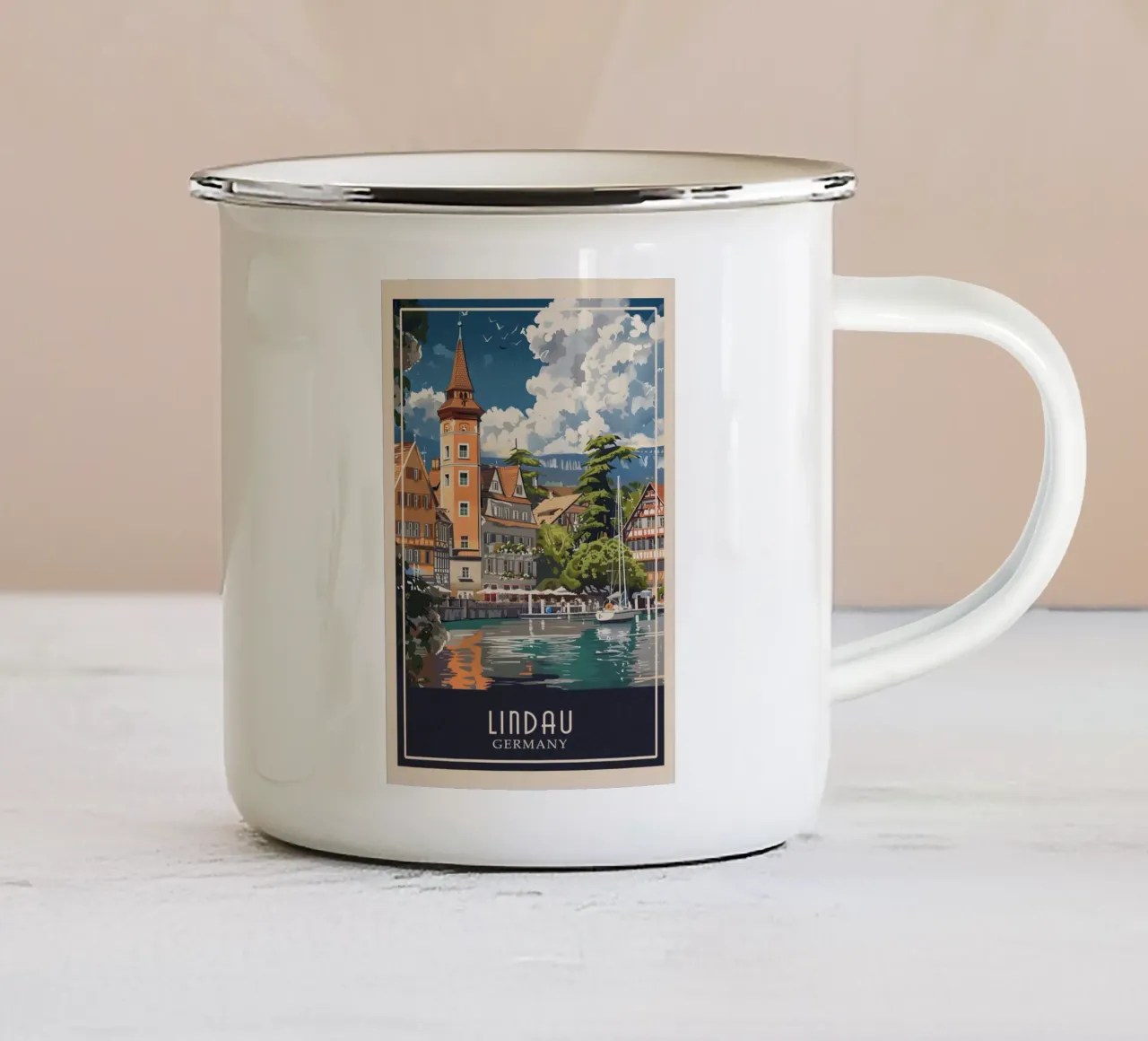 Lindau Germany tazza in smalto da Travelstudio
