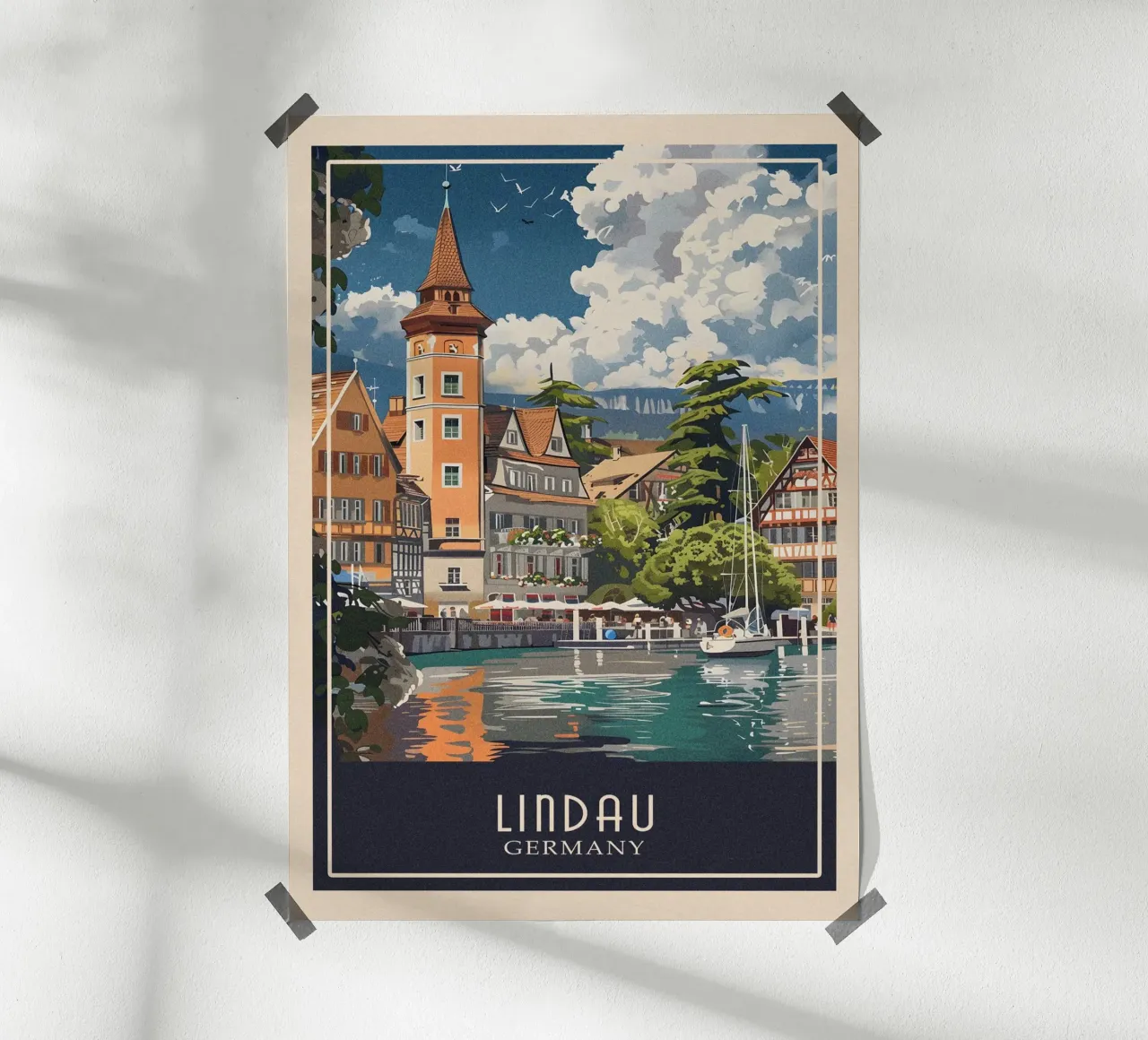 Lindau Germany poster con telaio in plastica da Travelstudio