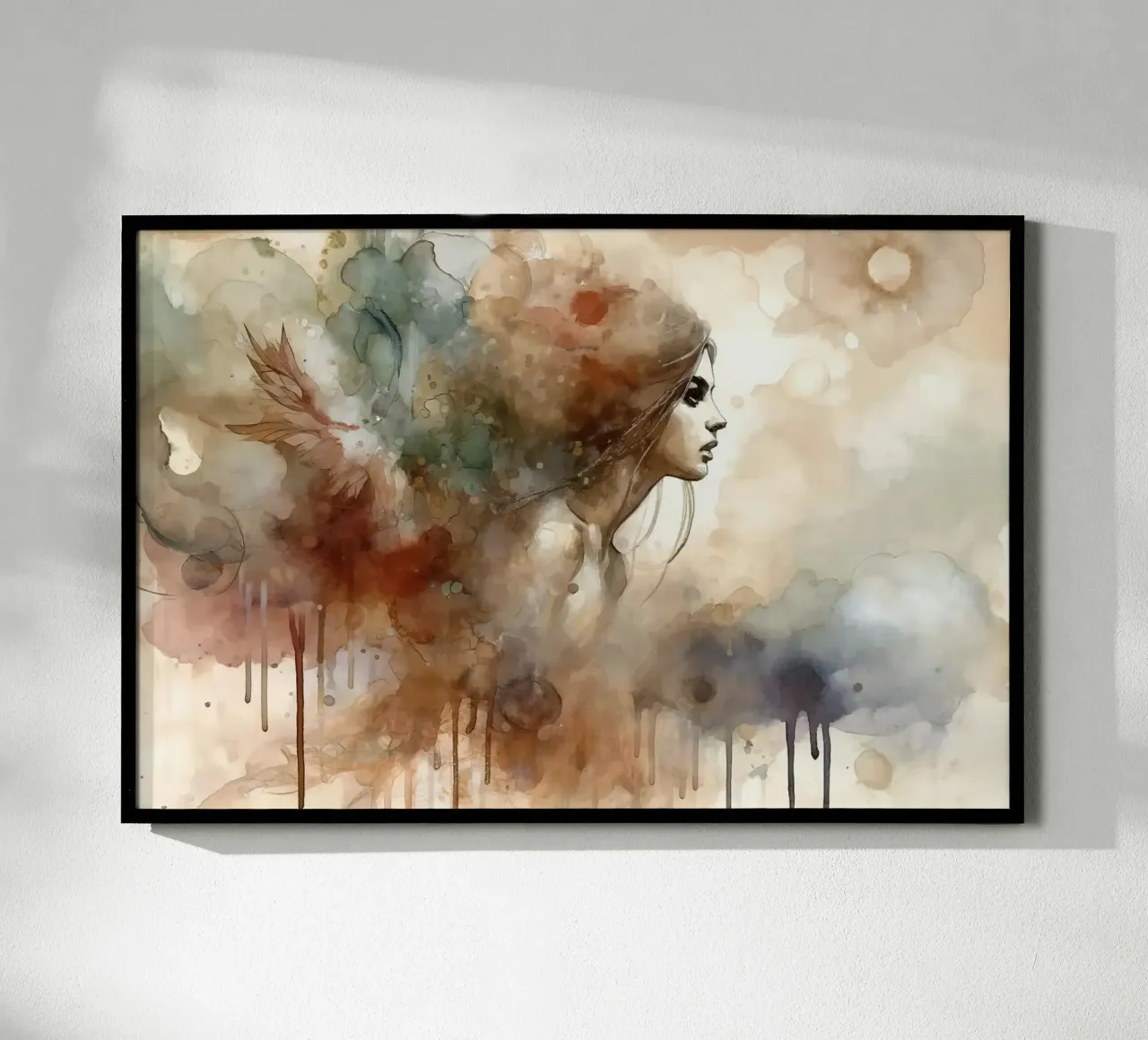 Musa astratta poster con telaio in legno da Chromatic Fusion Studio