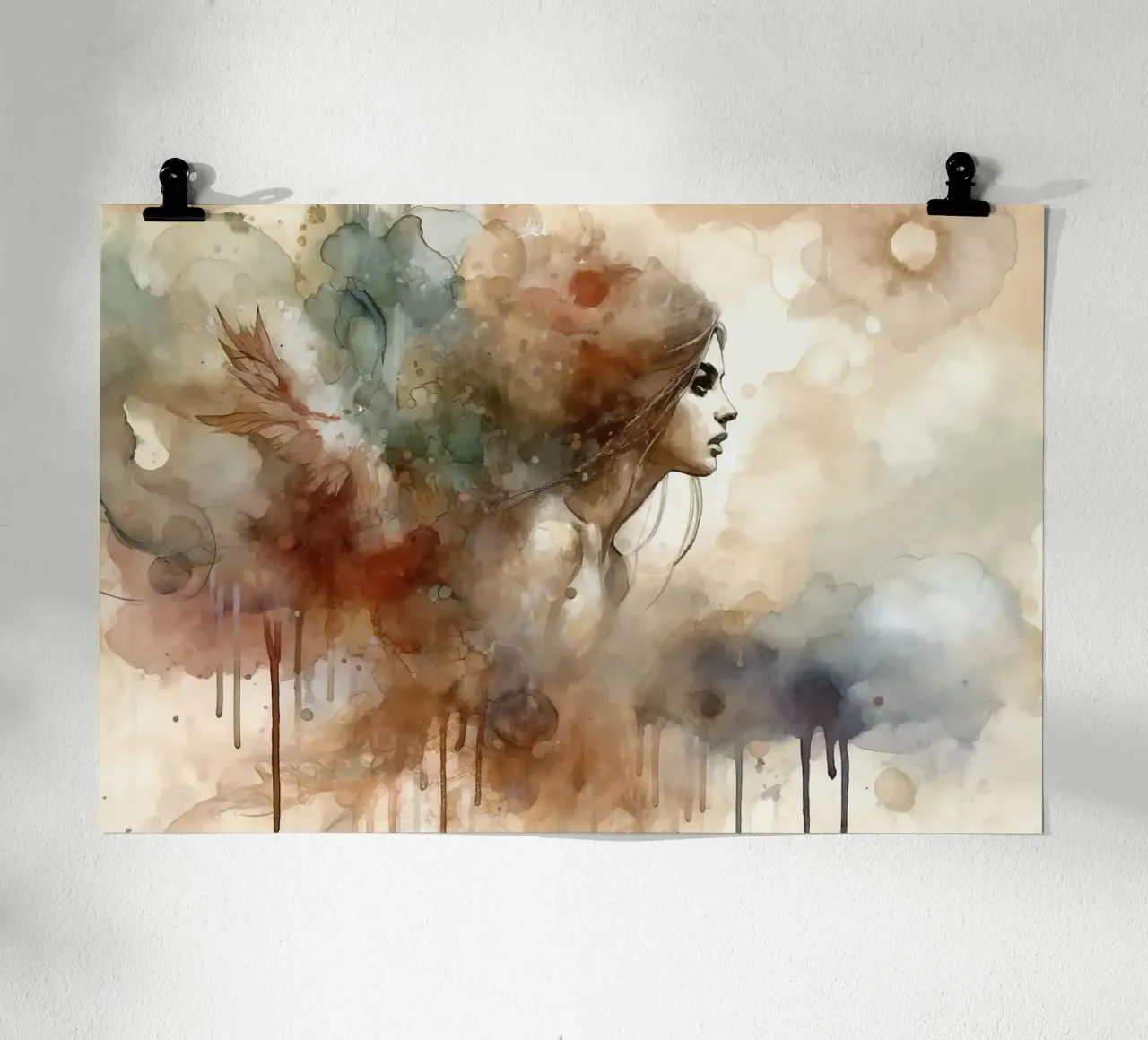 Musa astratta poster con telaio in legno da Chromatic Fusion Studio