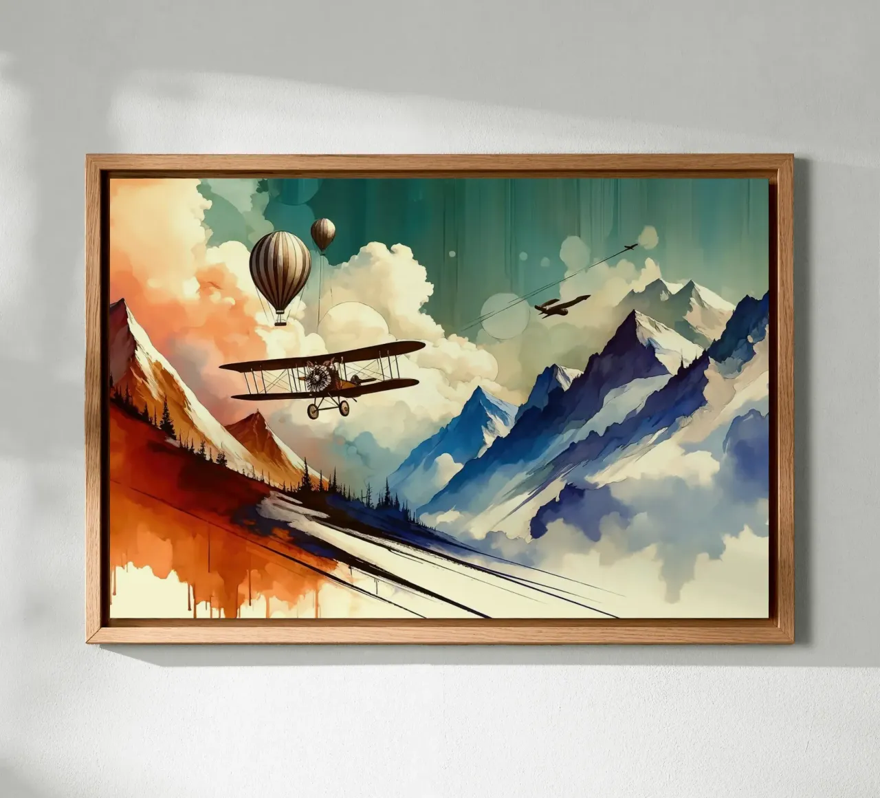 Luftabenteuer Glückseligkeit Leinwand mit Schattenfugenrahmen von Chromatic Fusion Studio