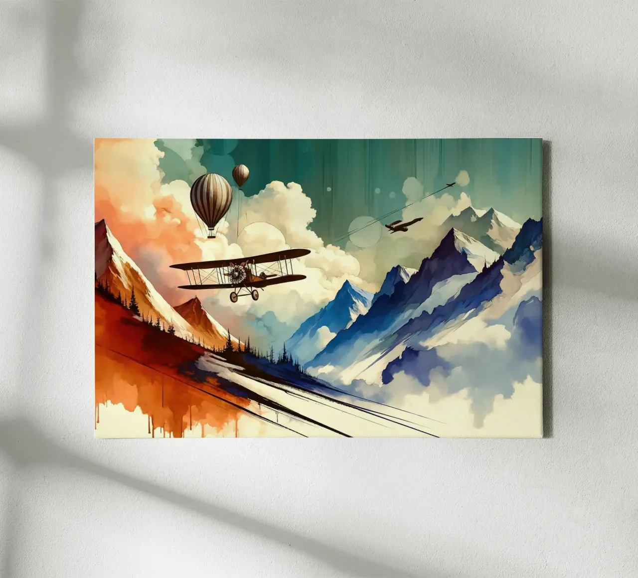 Luftabenteuer Glückseligkeit Leinwand mit Schattenfugenrahmen von Chromatic Fusion Studio