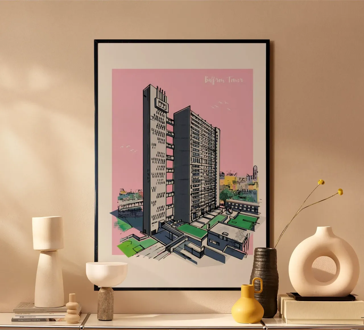 Balfron Tower poster con telaio in plastica da Rocket68