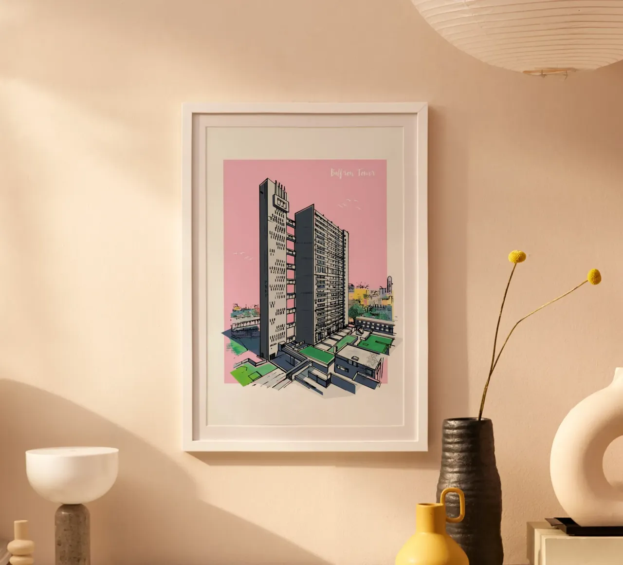 Balfron Tower poster con telaio in plastica da Rocket68