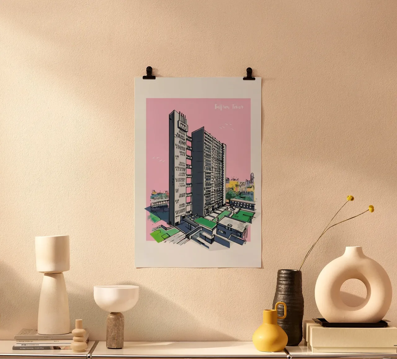 Balfron Tower poster con telaio in plastica da Rocket68