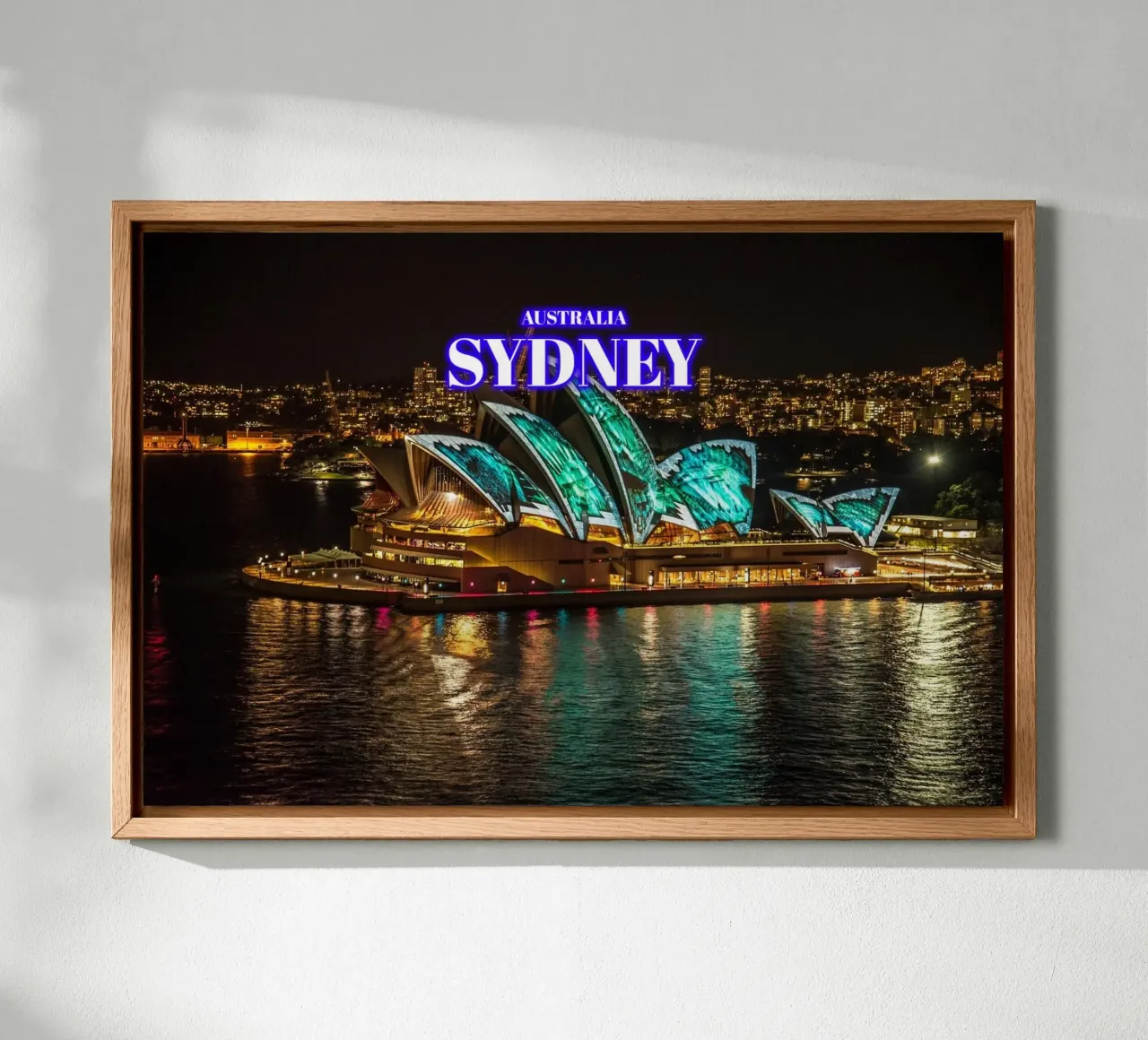 Sydney bij Nacht - Australië canvas met Baklijst van surfer28
