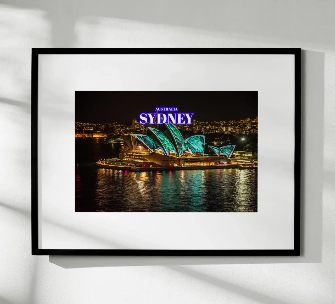 Sydney di notte - Australia poster con telaio in plastica da surfer28