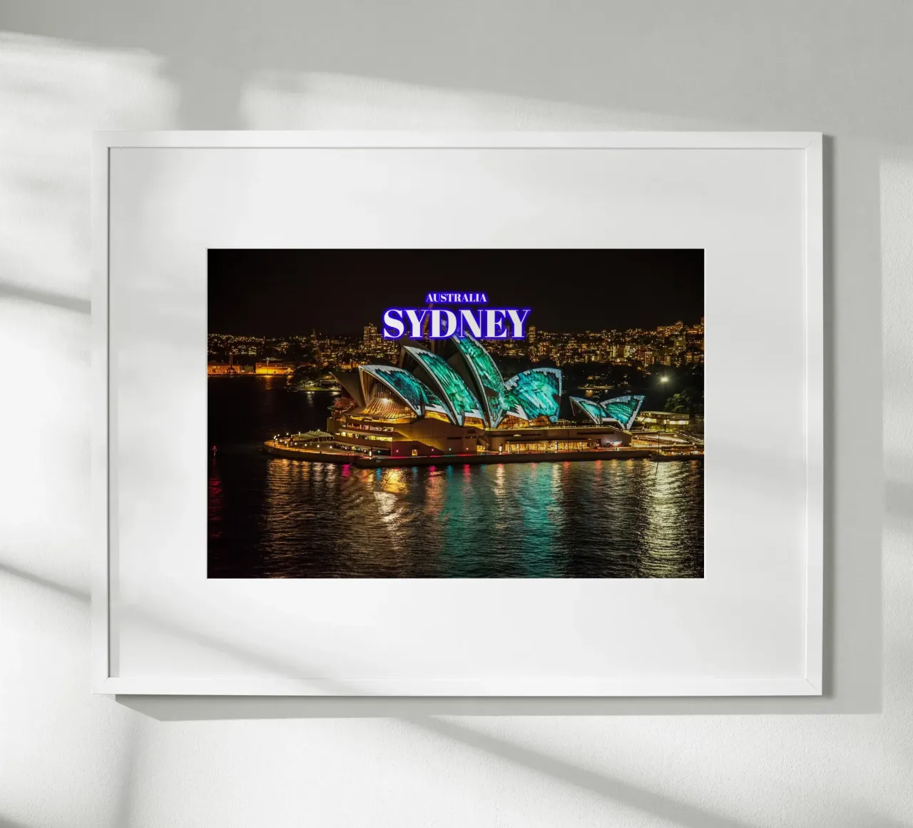 Sydney di notte - Australia poster con telaio in plastica da surfer28
