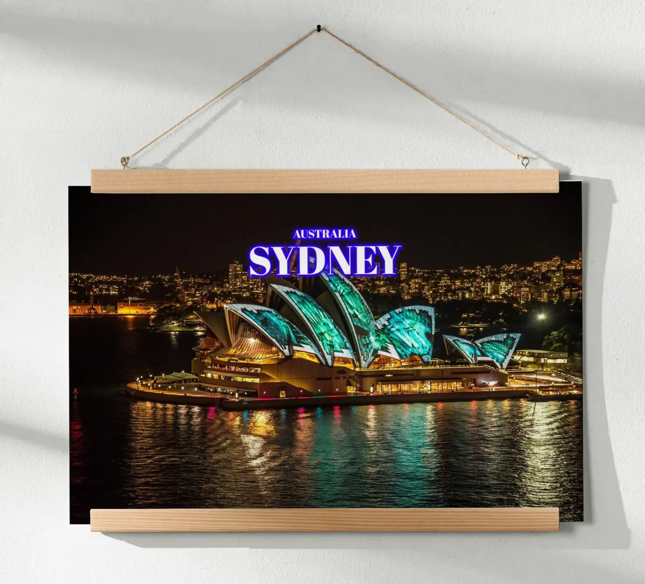 Sydney di notte - Australia poster con telaio in plastica da surfer28