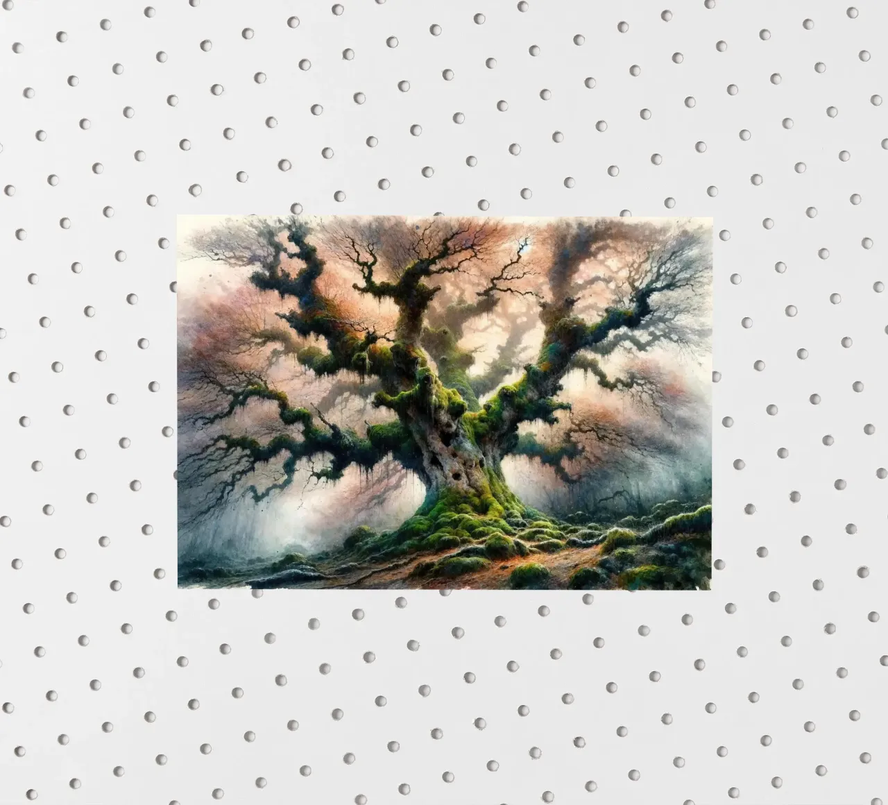 Ancient Tree Whispers in the Morning Mist sticker by Chromatic Fusion Studio