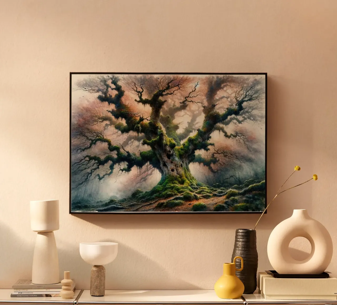 Uralter Baum flüstert im Morgennebel Forex-Platte von Chromatic Fusion Studio