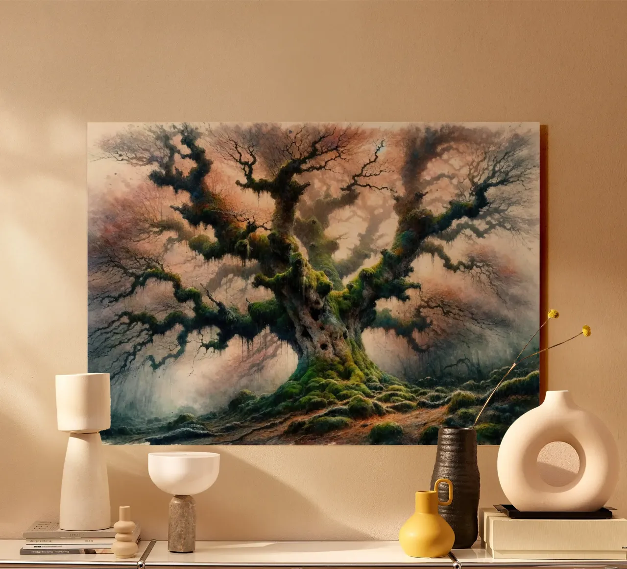 Uralter Baum flüstert im Morgennebel Forex-Platte von Chromatic Fusion Studio