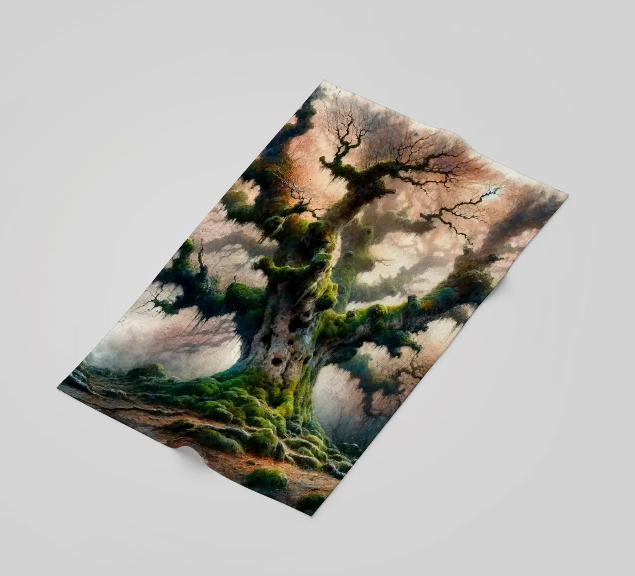 Les arbres anciens chuchotent dans la brume du matin serviette de plage de Chromatic Fusion Studio