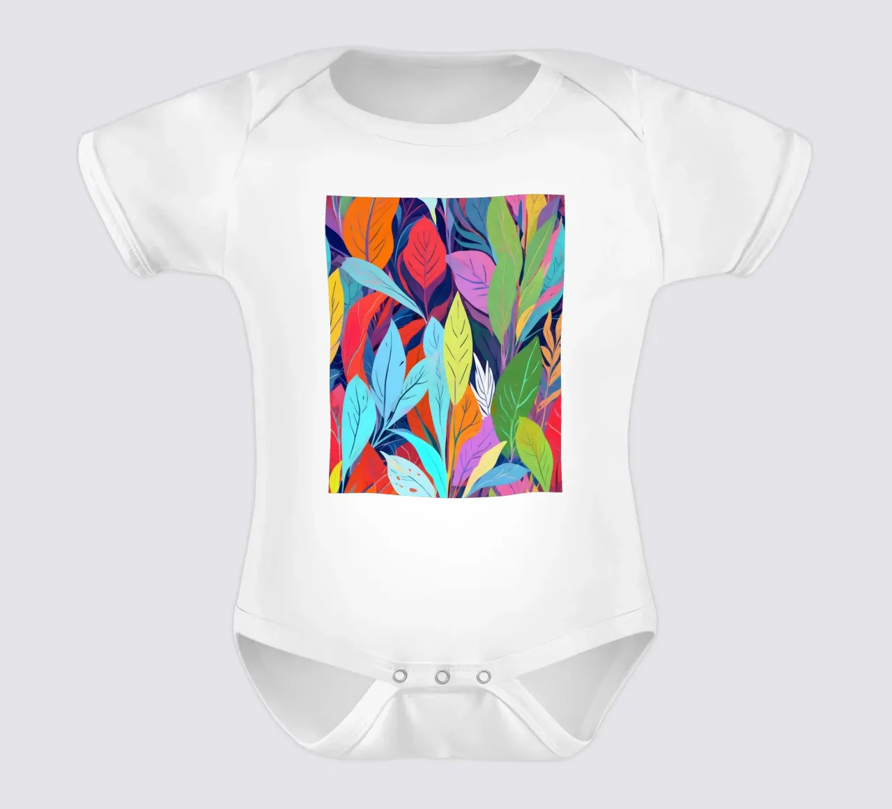 Psychedelic Forest Nature Botanical Jungle Maximalist short-sleeve baby romper by 83oranges
