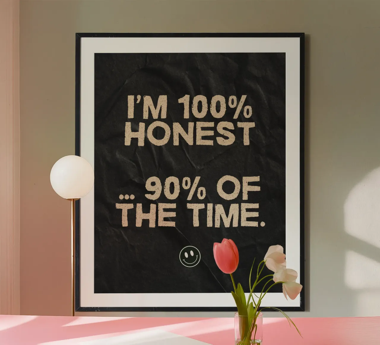 I am trying! Poster mit Kunststoffrahmen von Ambition Wall