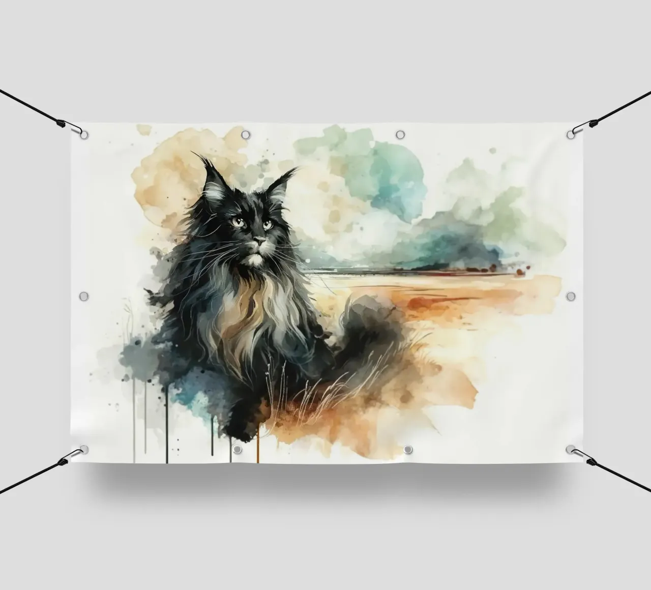 Paesaggio artistico felino telo in pvc da Chromatic Fusion Studio