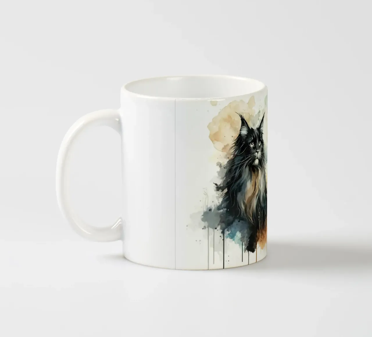 Paesaggio artistico felino tazza in ceramica da Chromatic Fusion Studio