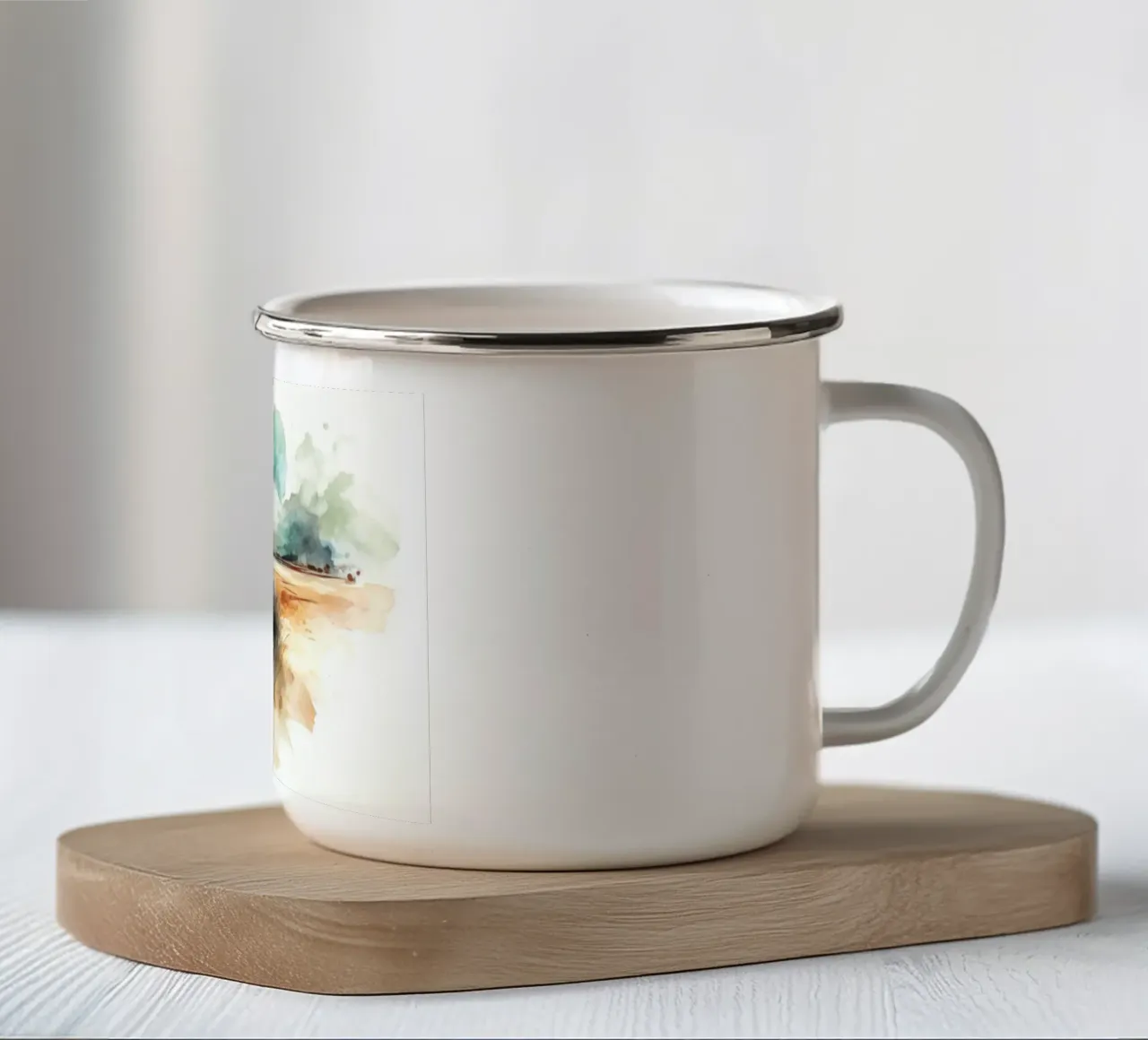 Paesaggio artistico felino tazza in smalto da Chromatic Fusion Studio