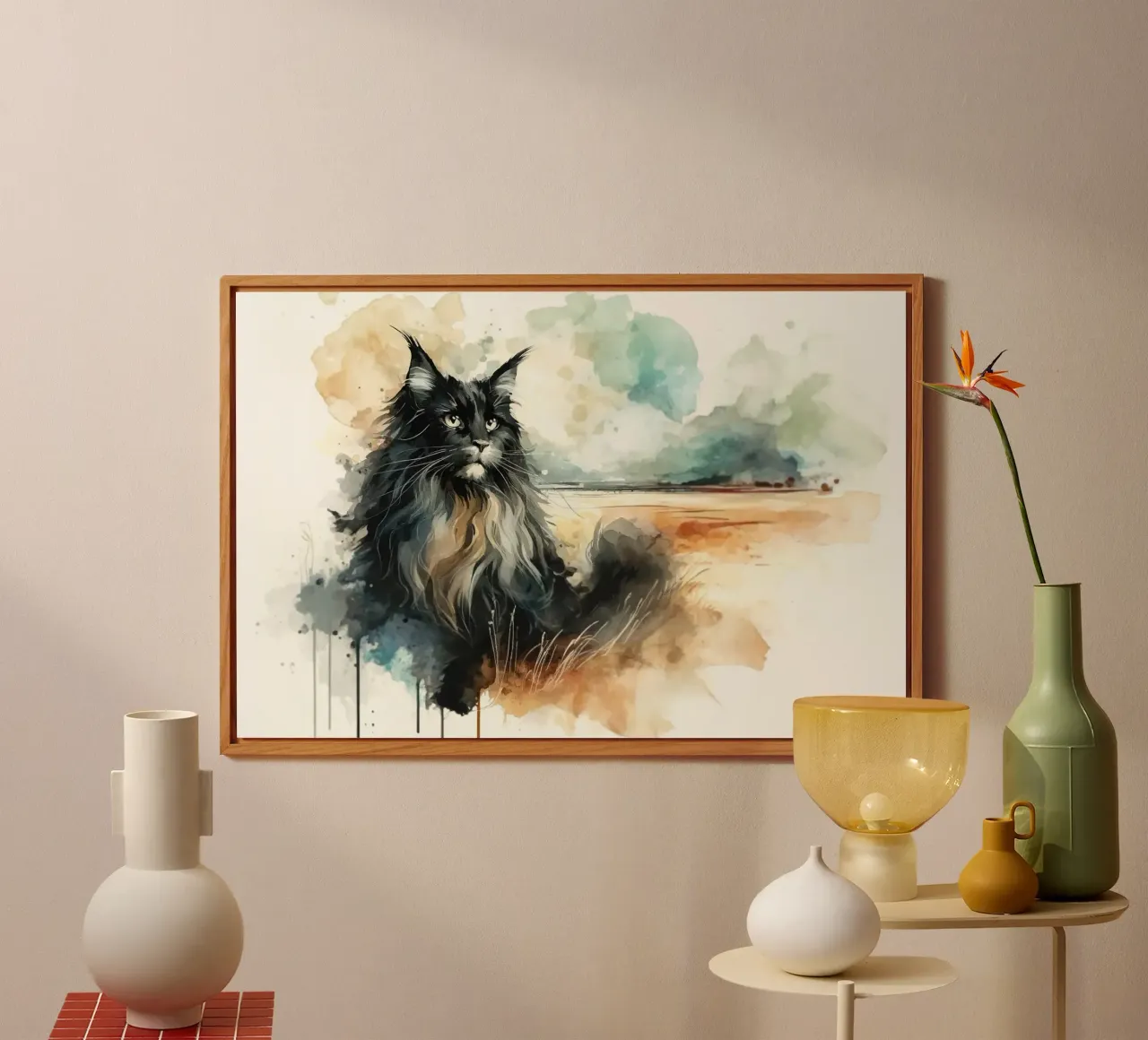 Paesaggio artistico felino alluminio dibond da Chromatic Fusion Studio