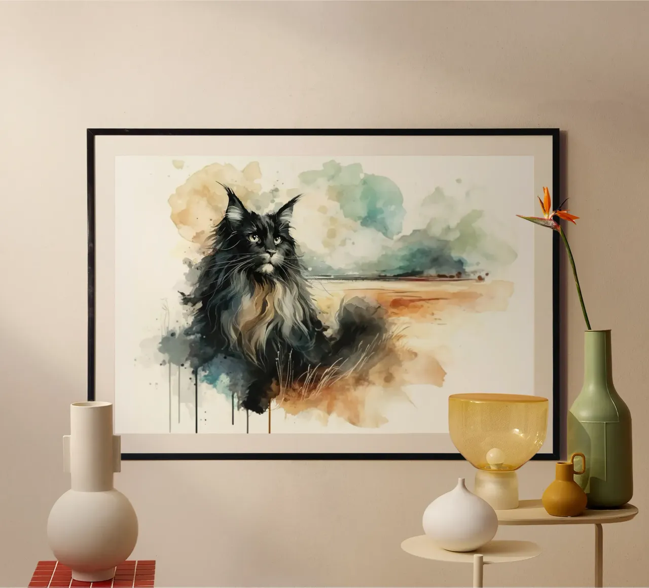 Paesaggio artistico felino carta hahnemühle da Chromatic Fusion Studio