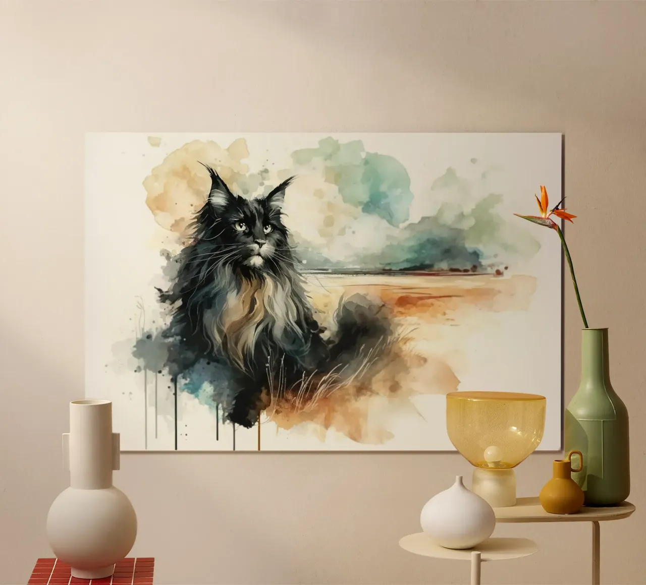 Paesaggio artistico felino carta hahnemühle da Chromatic Fusion Studio