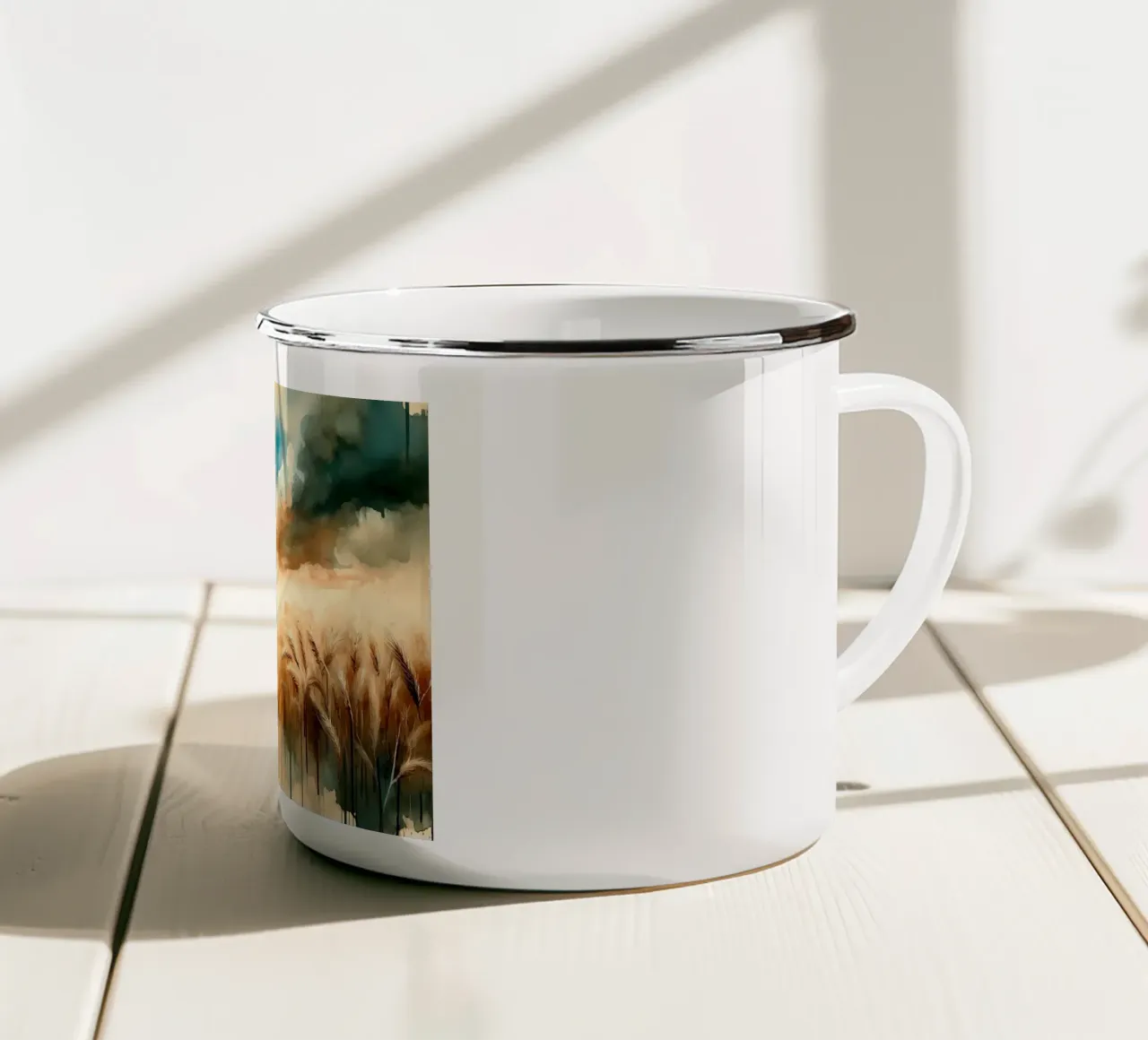 Prenditore di grano d'autunno tazza in smalto da Chromatic Fusion Studio