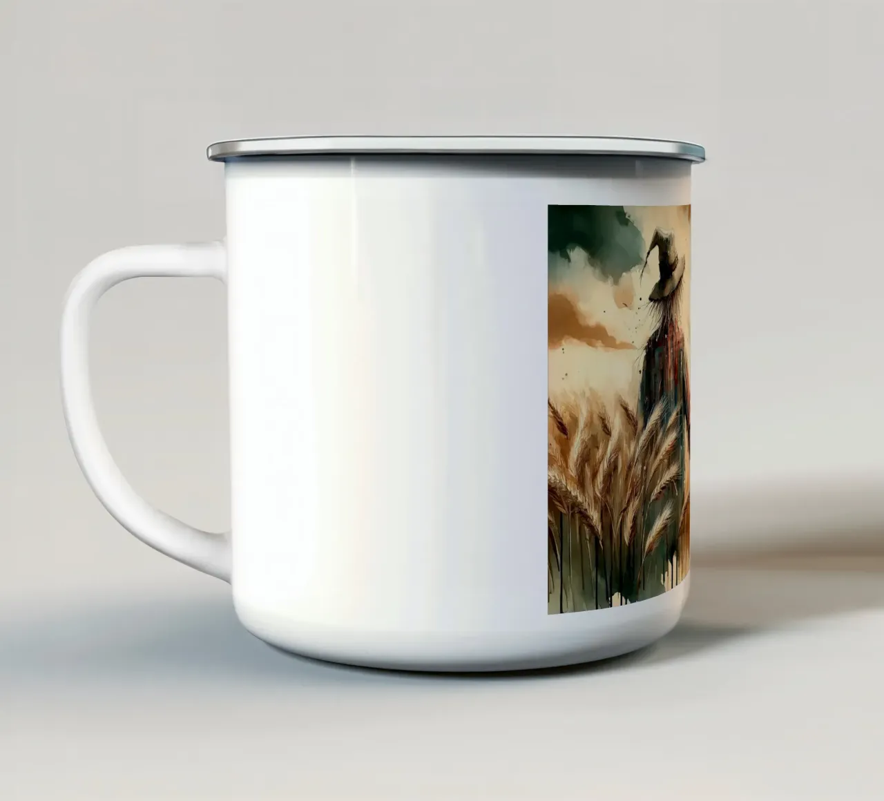 Prenditore di grano d'autunno tazza in smalto da Chromatic Fusion Studio