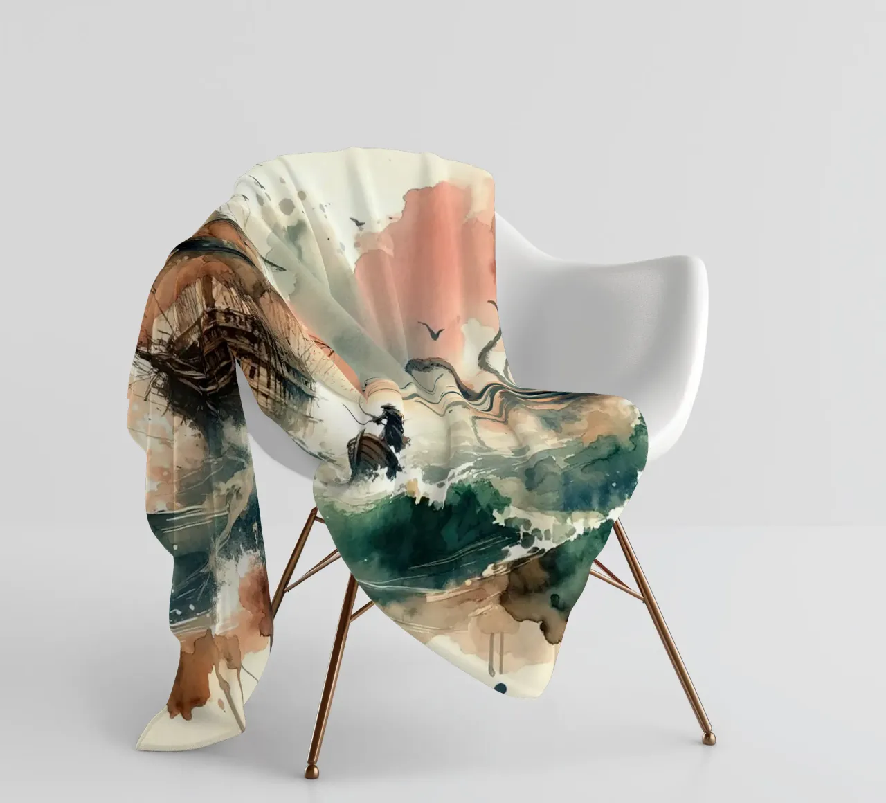 Kampf mit dem Seeungeheuer Fleecedecke von Chromatic Fusion Studio