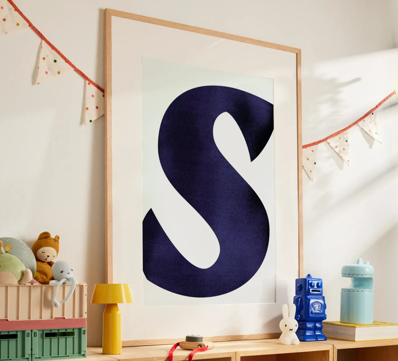 Navy S poster con telaio in legno da petiteCAPS