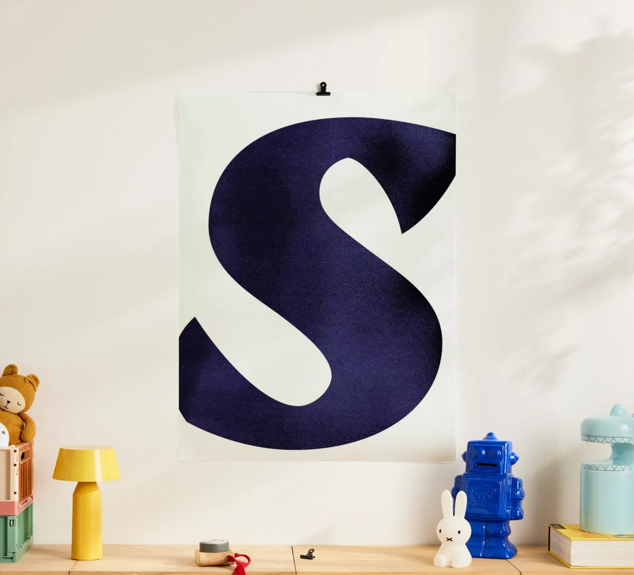 Navy S poster con telaio in legno da petiteCAPS