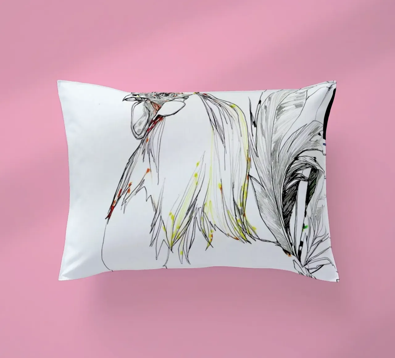 Cock decorative cushion by Mala Alani