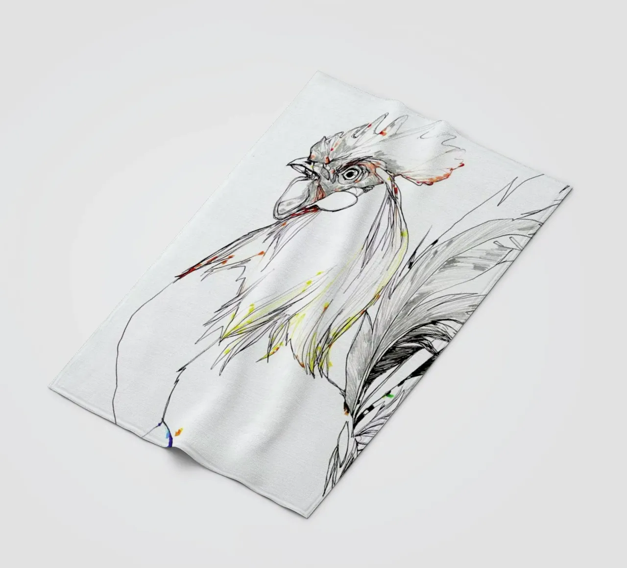 Cock fleece blanket by Mala Alani