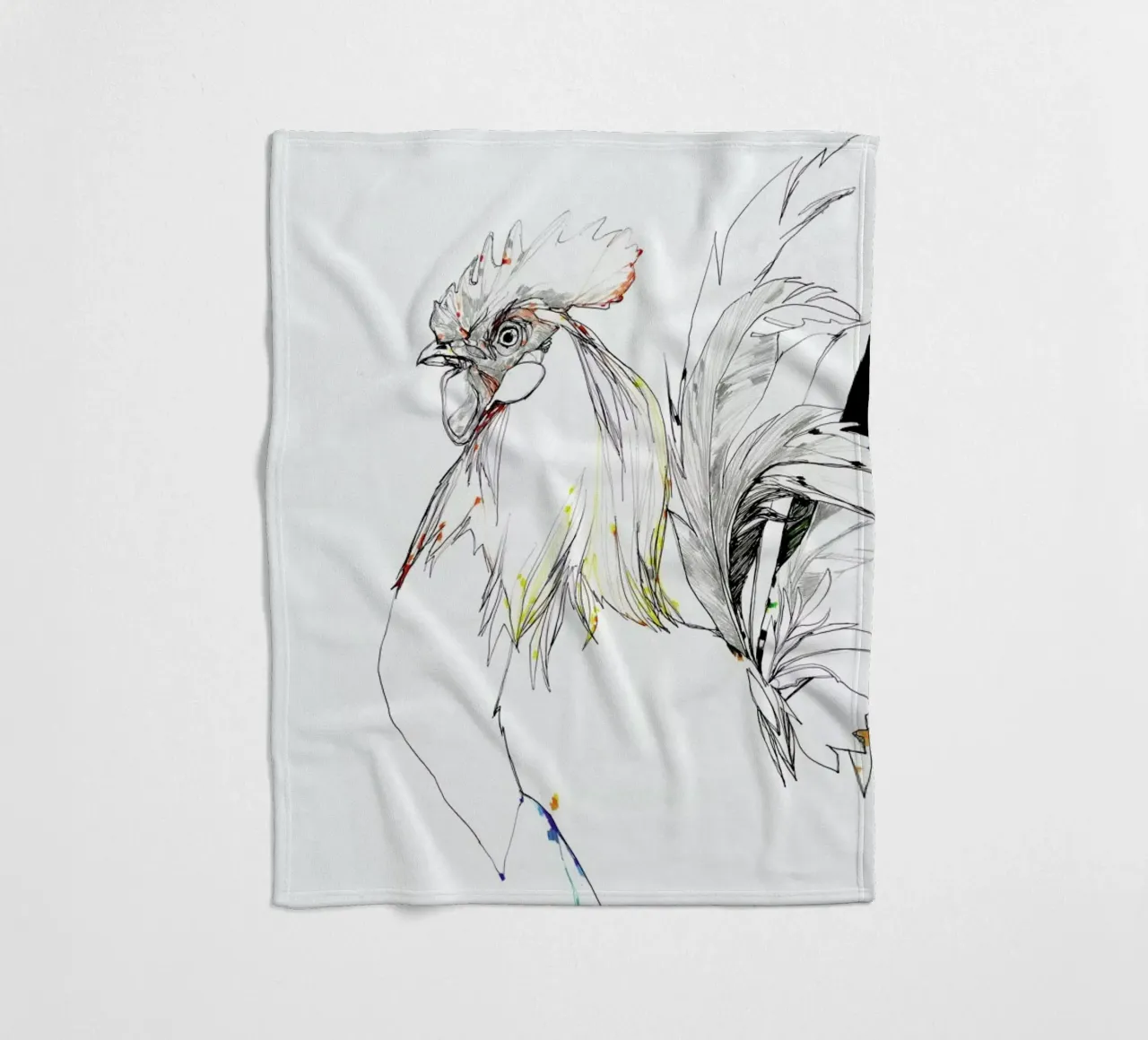 Cock fleece blanket by Mala Alani