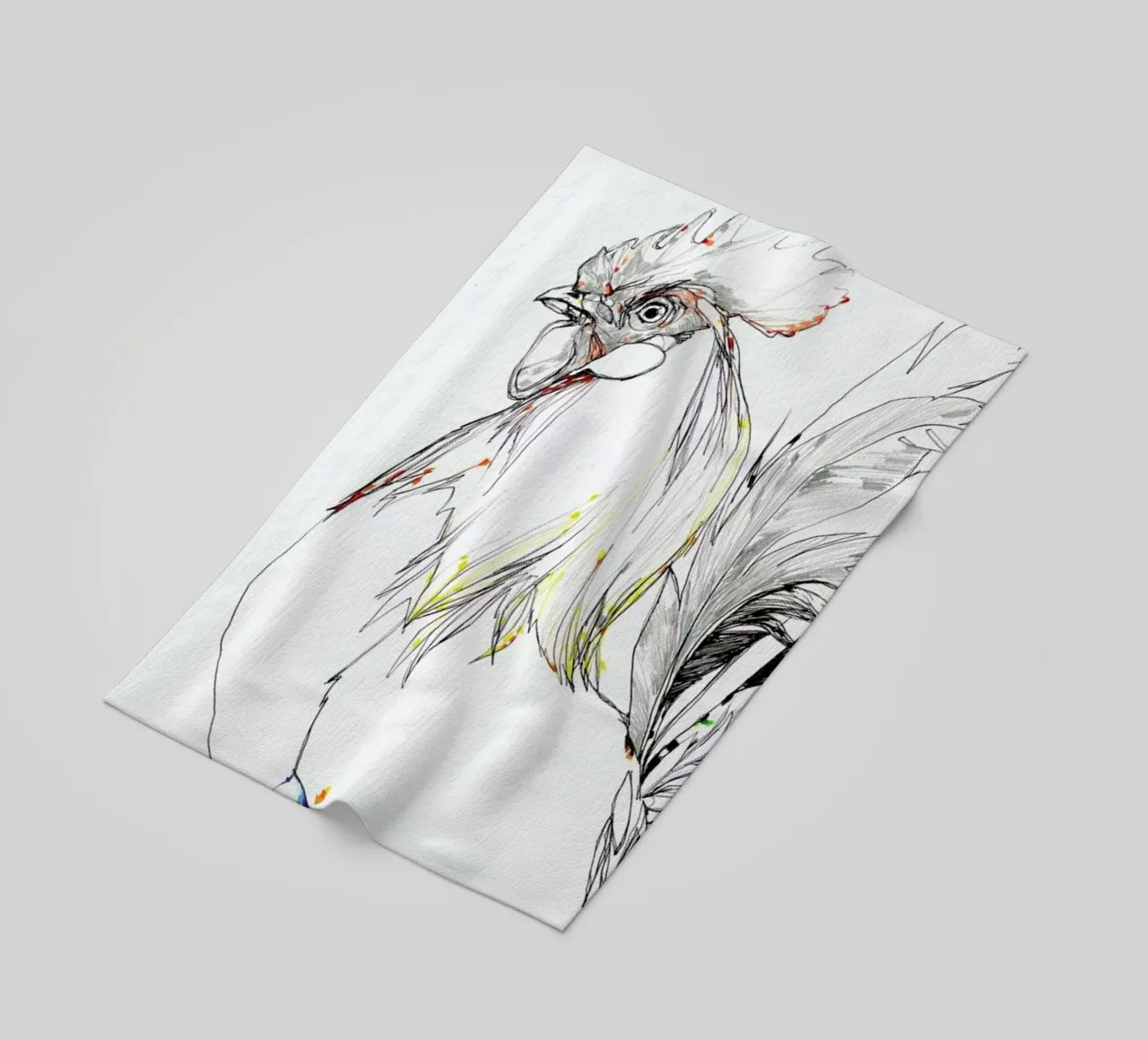 Cock beach towel by Mala Alani