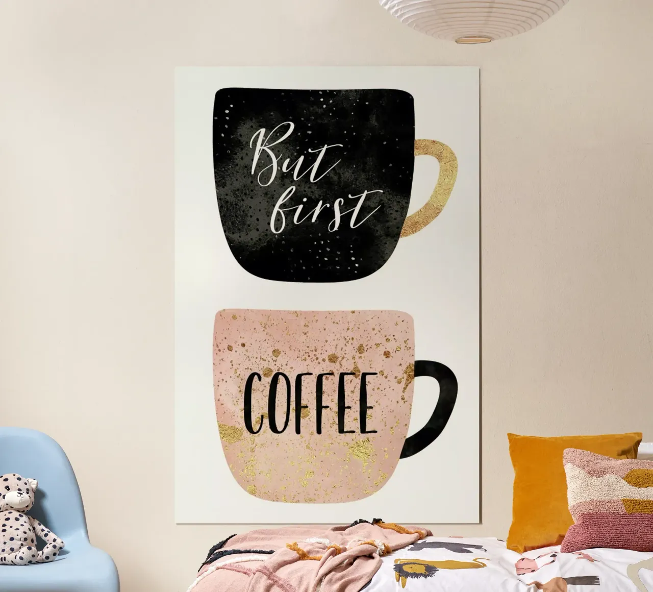 But First, Coffee Poster mit Kunststoffrahmen von Elisabeth Fredriksson