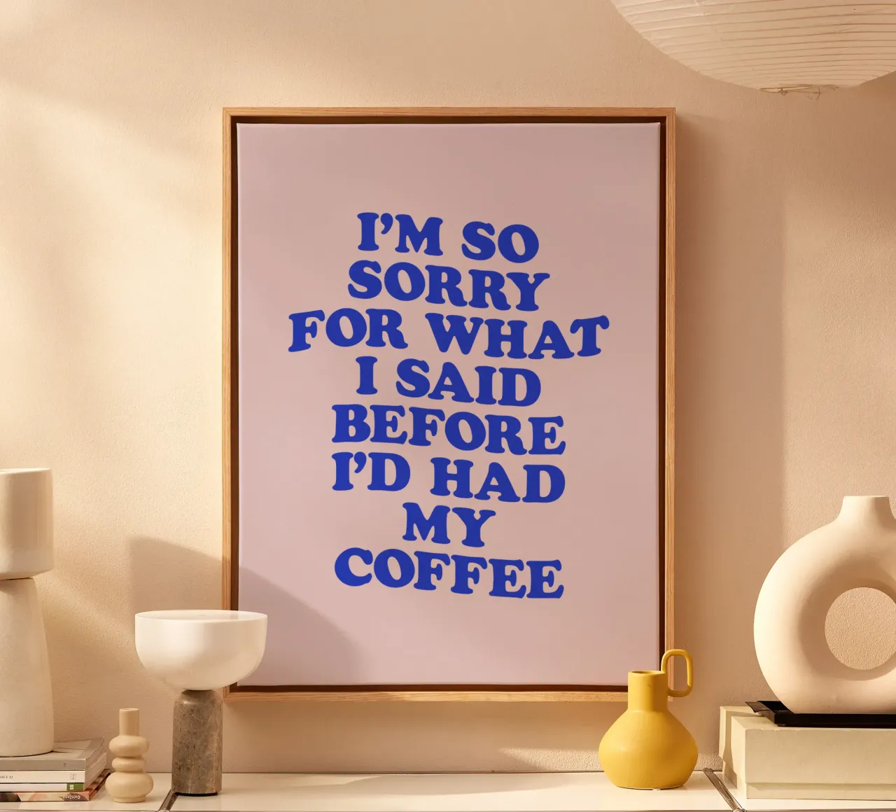 Mi dispiace tanto per quello che ho detto prima di aver bevuto il mio caffè. tela da THE MOTIVATED TYPE