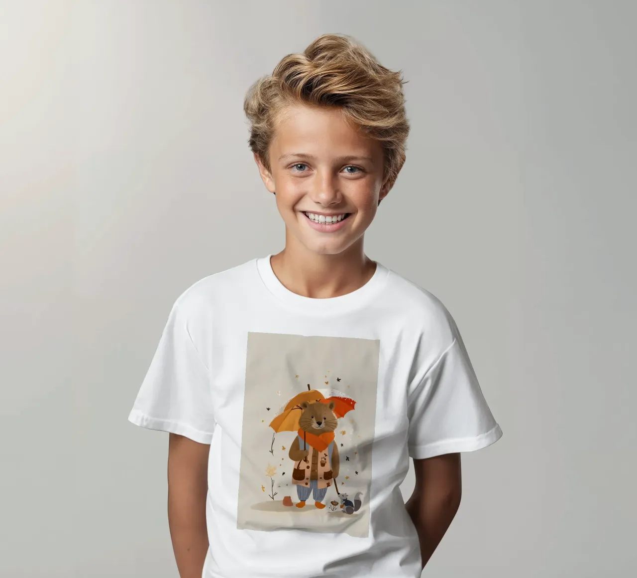 Golden leaves kids t-shirt by KidzStudio