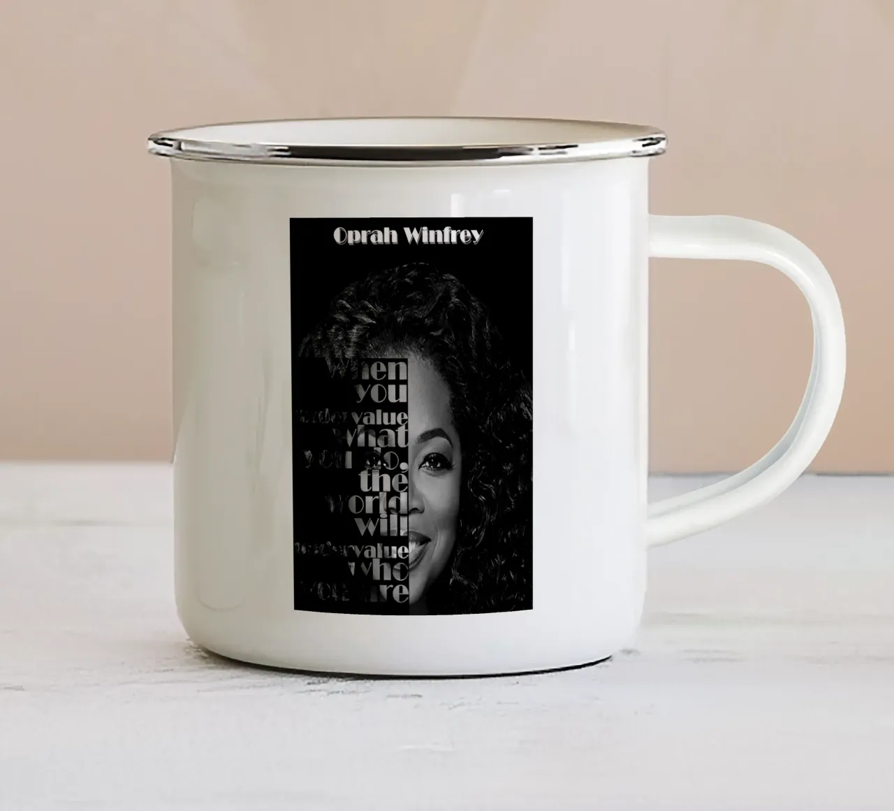 Oprah Winfrey Citazioni tazza in smalto da Gunawan Rb