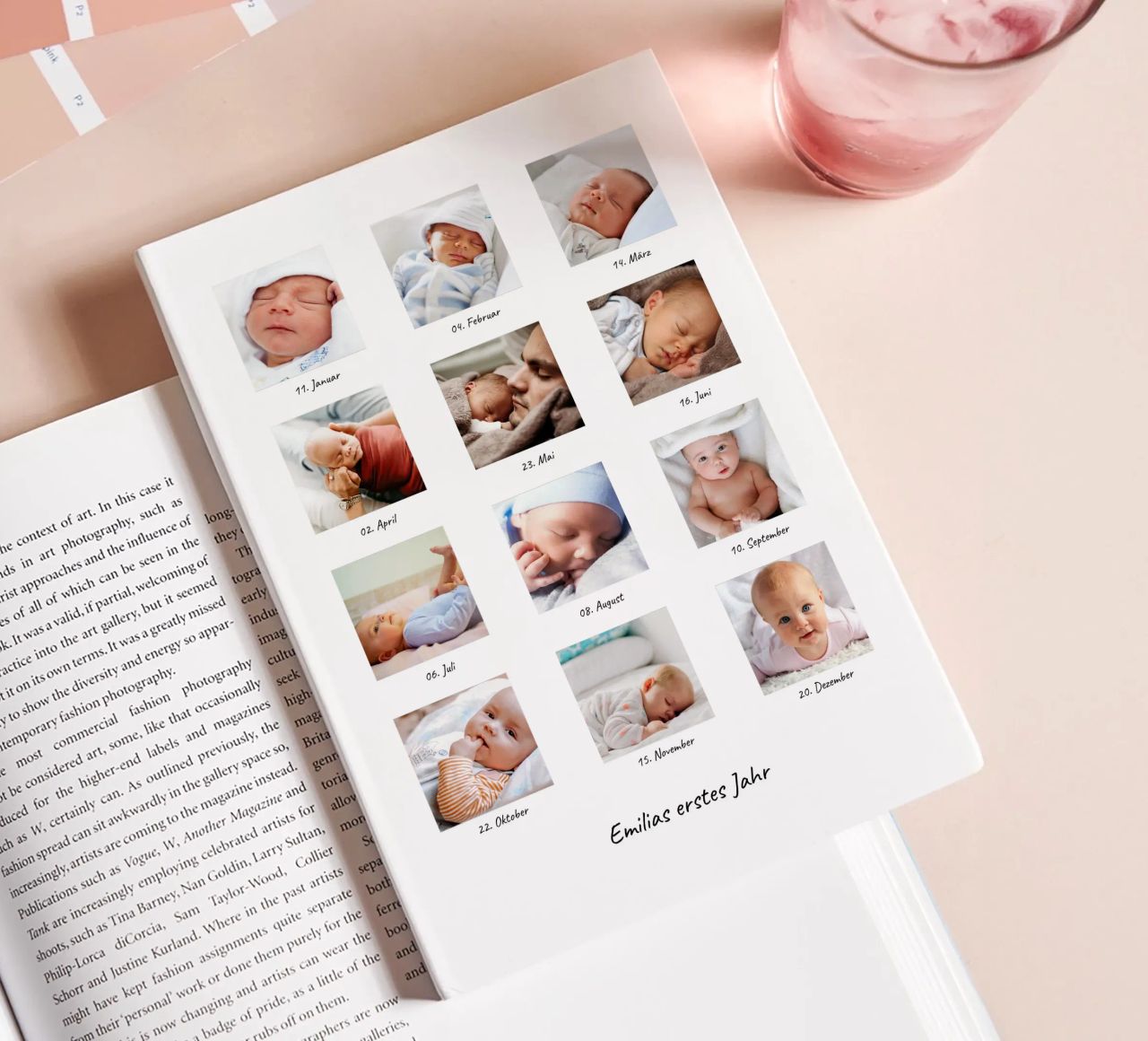 Mein erstes Jahr • 12 Monate Baby Collage Notizbuch von Bildschön | Fotocollagen