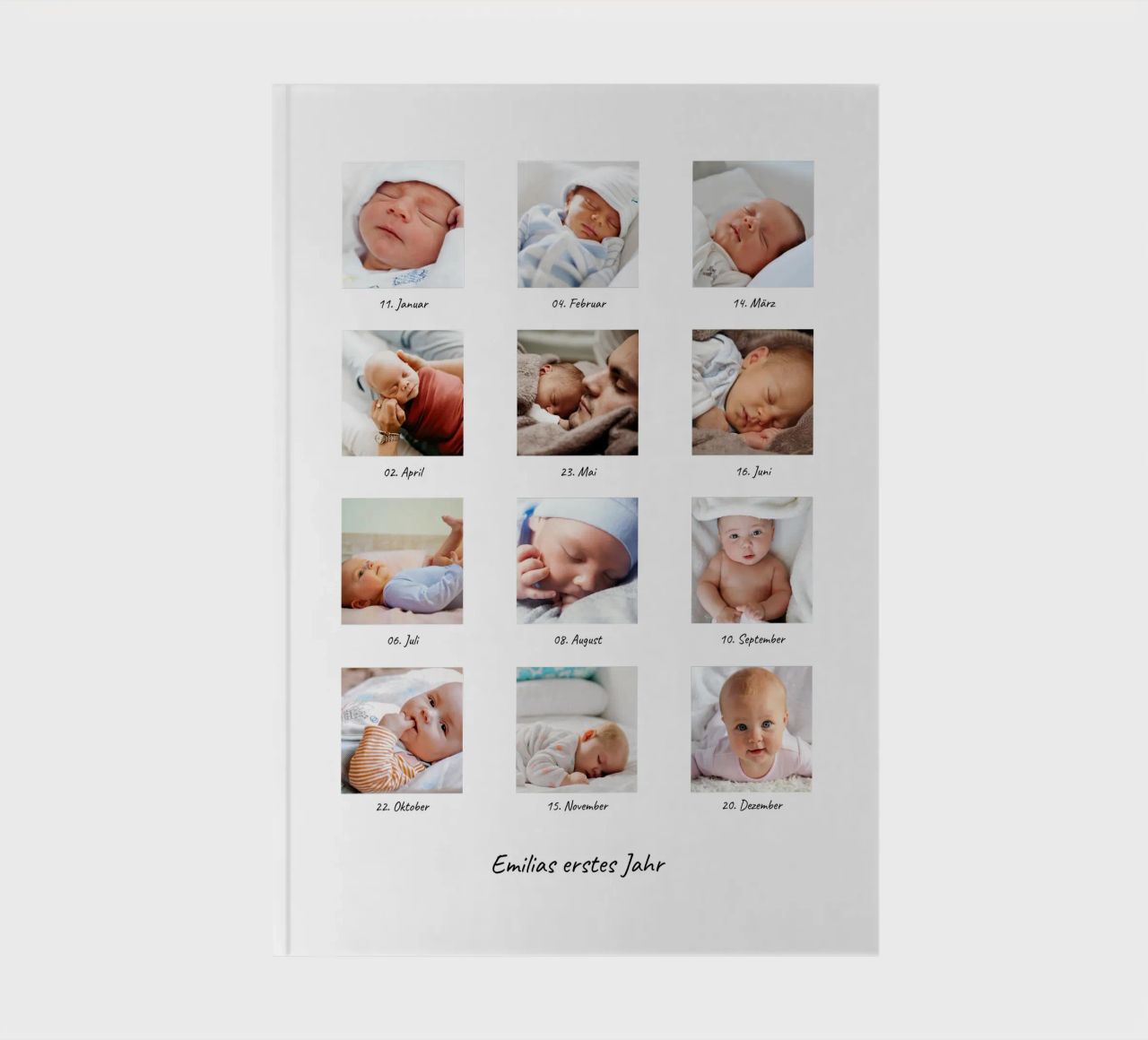 Mein erstes Jahr • 12 Monate Baby Collage Notizbuch von Bildschön | Fotocollagen