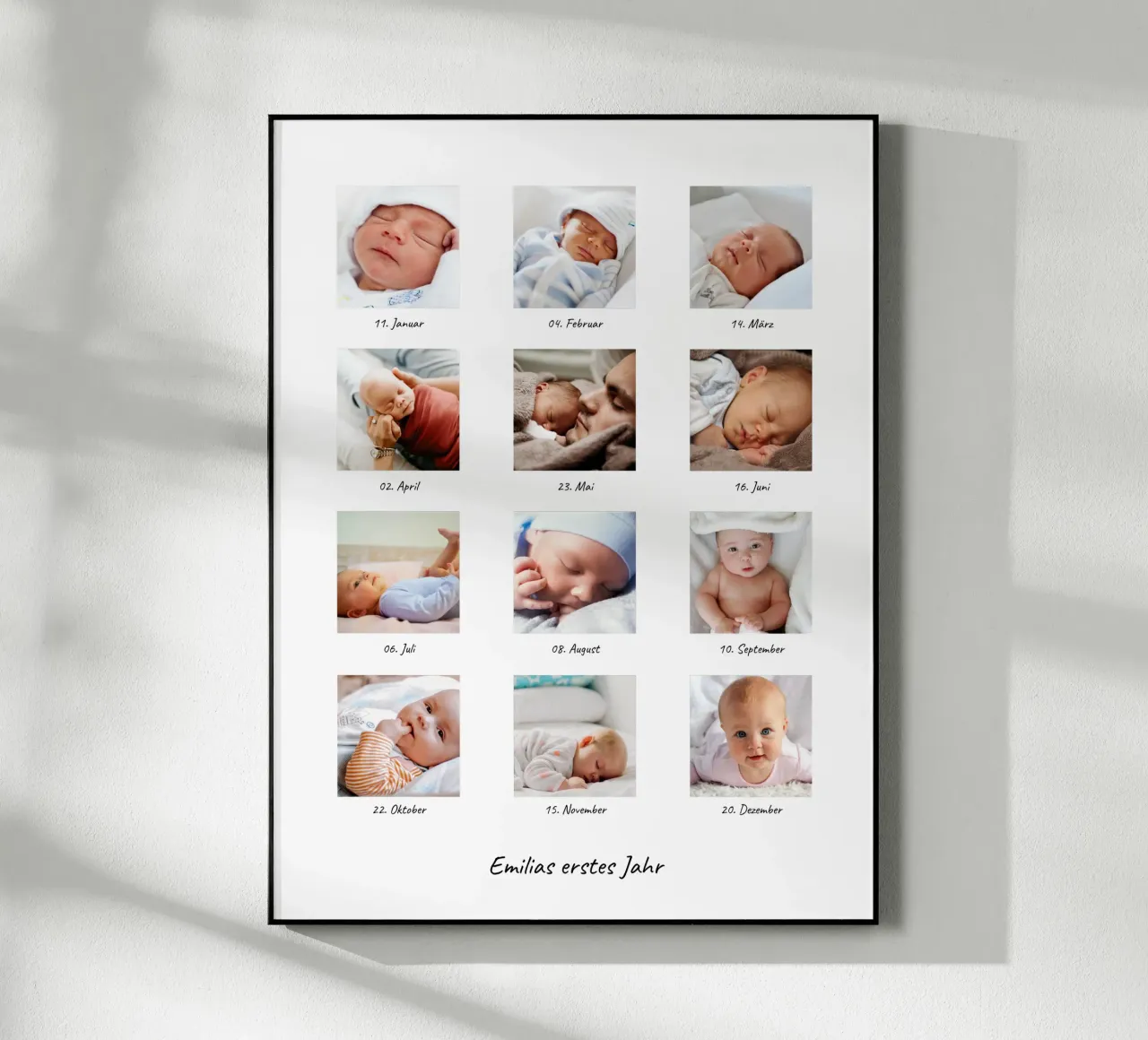 My first year - 12 months baby collage acrylic glass by Bildschön | Fotocollagen