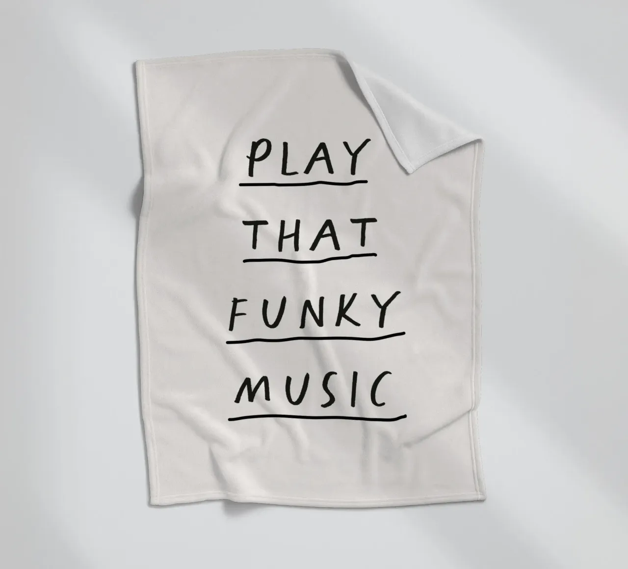Play That Funky Music Estroso design tipografico minimalista coperta in pile da THE MOTIVATED TYPE