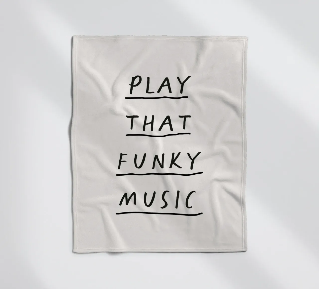 Play That Funky Music Estroso design tipografico minimalista coperta in pile da THE MOTIVATED TYPE
