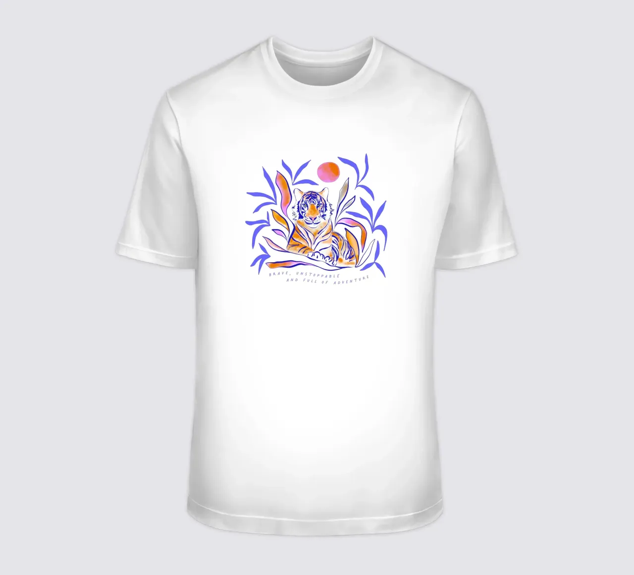 Dappere tijger in tropisch paradijs ja t-shirt van Dominique Vari