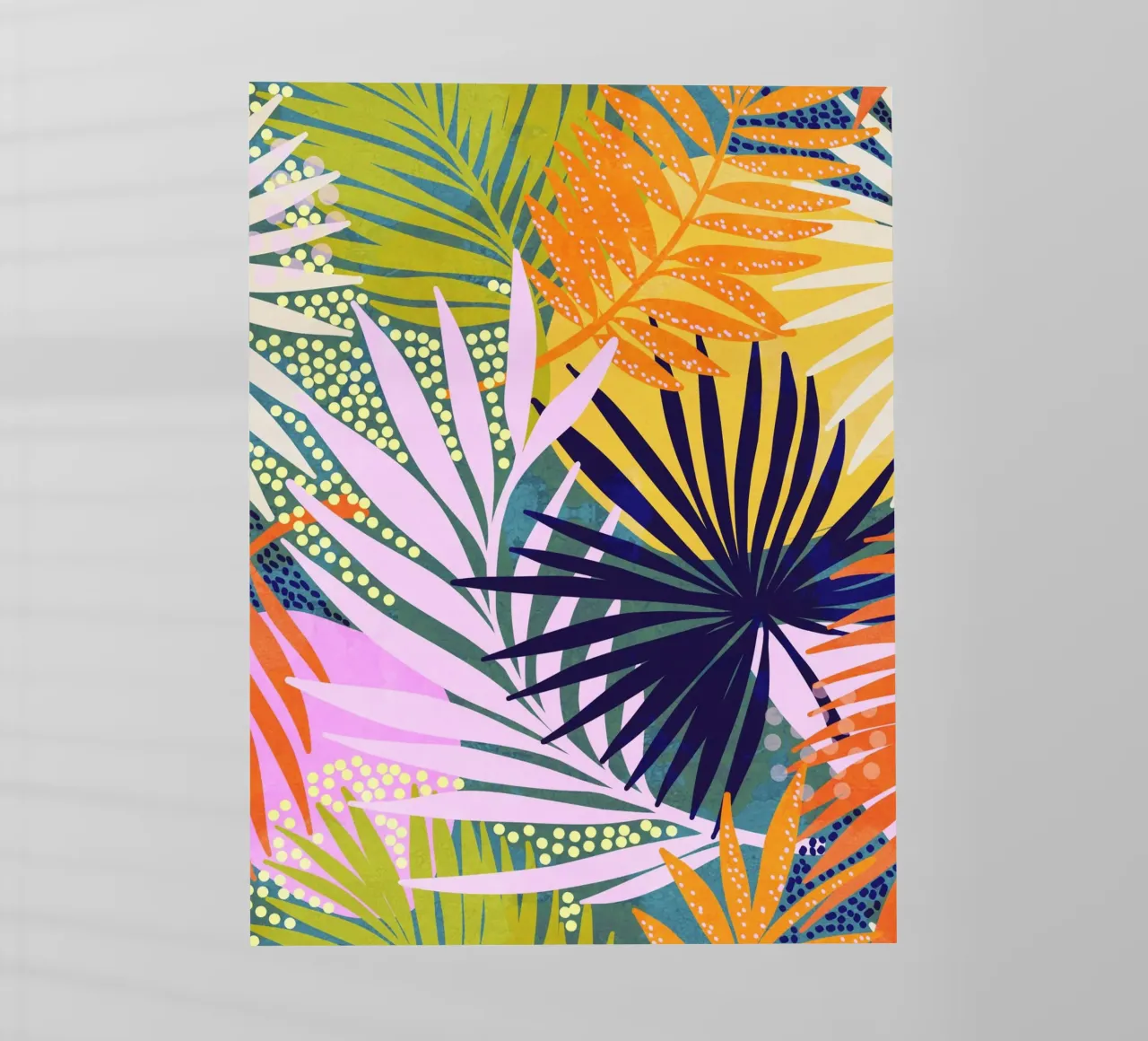 Giungla tropicale boho - Modello retrò con foglie di palma pellicola backlit da Dominique Vari